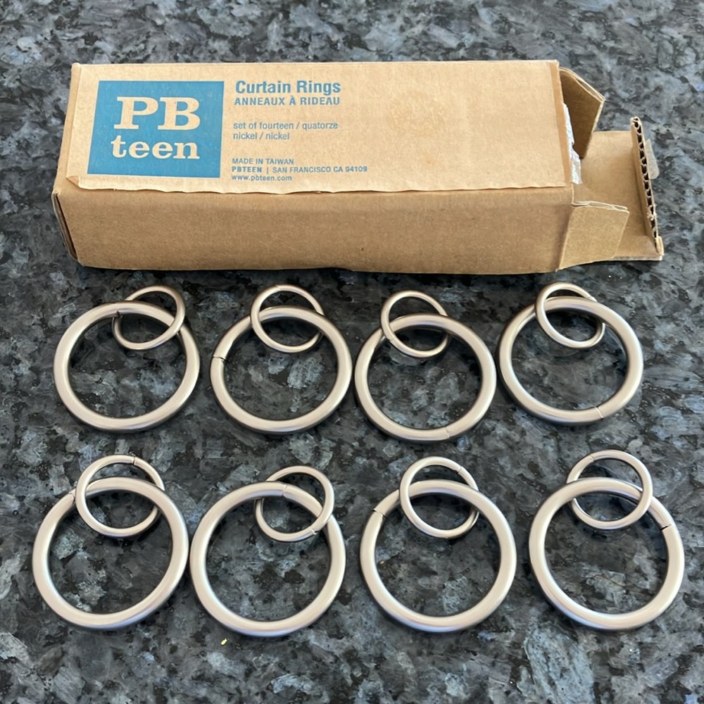 PB Teen Brushed Nickel Curtain Rings (8)